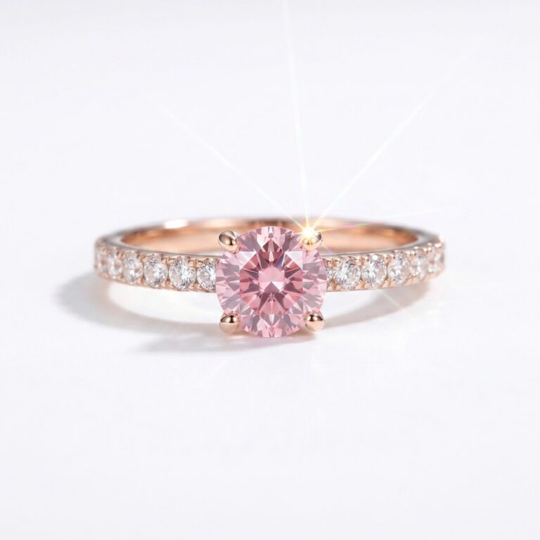 Copper Ring Blush Rose Engagement Ring