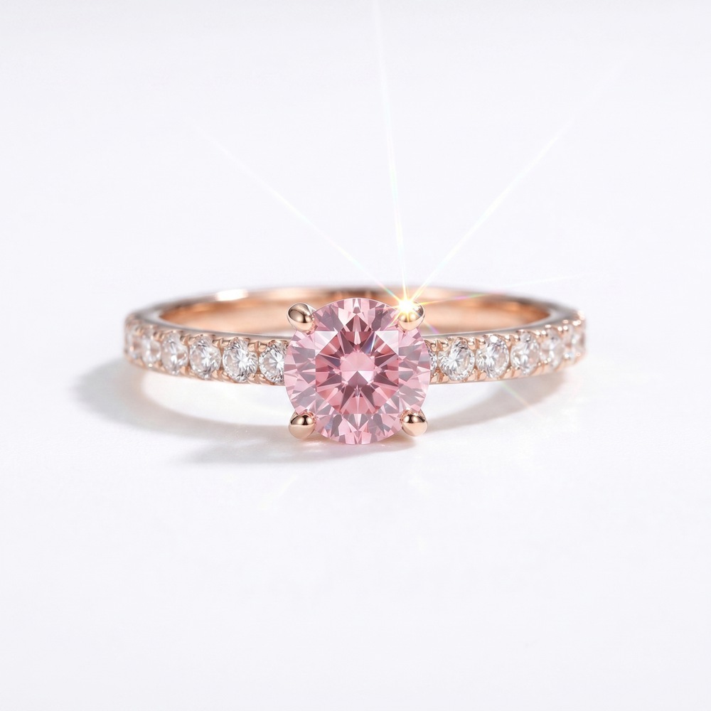 Copper Ring Blush Rose Engagement Ring