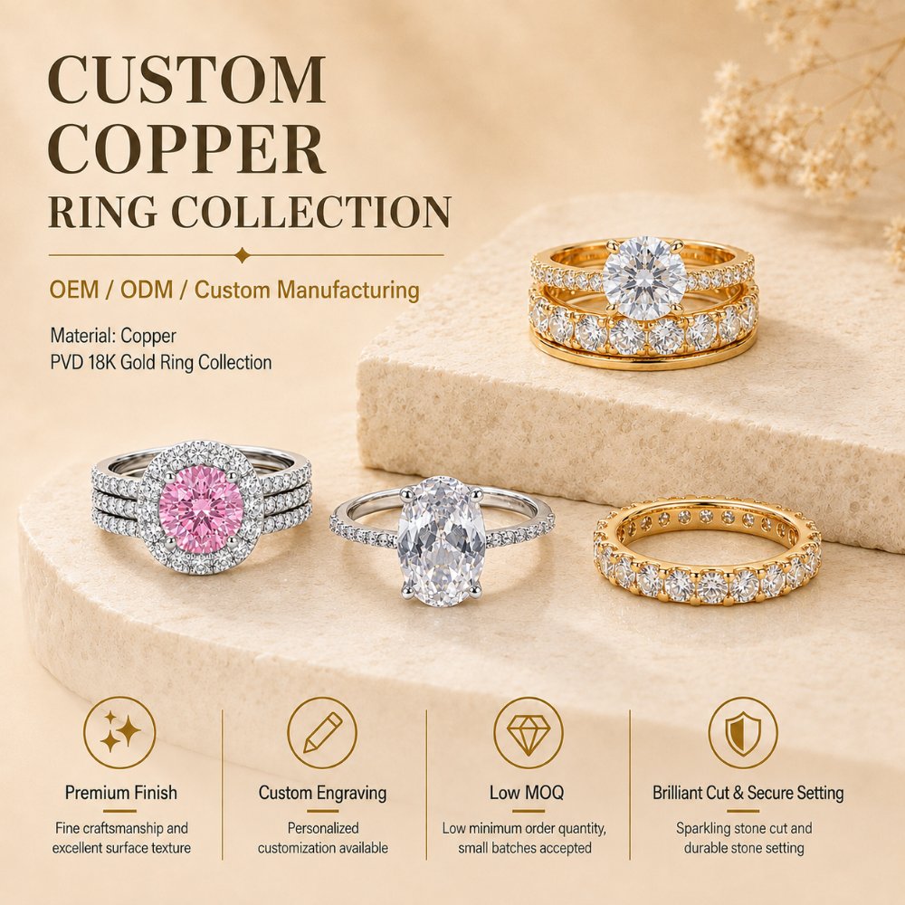 Brass Cubic Zirconia Solitaire Wedding Ring