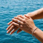 Copper Ring Lumina Halo Slider Bracelet - Rhodium Plated Copper Adjustable Tennis Bracelet with Cushion-Cut CZ Halo