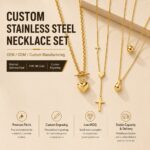 Stainless Steel Necklace Stainless Steel Heart Cross Teardrop Pendant Necklace