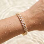 Copper Bracelet Marquise Luster Tennis Bracelet - 18K Gold Plated Copper Double Row Marquise CZ Bracelet