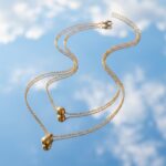 Stainless Steel Necklace Dew & Sphere Layered Necklace