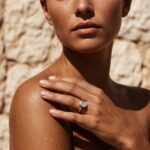 Copper Ring Lumina Halo Slider Bracelet - Rhodium Plated Copper Adjustable Tennis Bracelet with Cushion-Cut CZ Halo