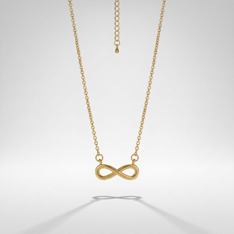 Stainless Steel Necklace Minimalist Infinity Loop Necklace - 18K Gold Plated Stainless Steel Eternal Symbol Pendant Chain