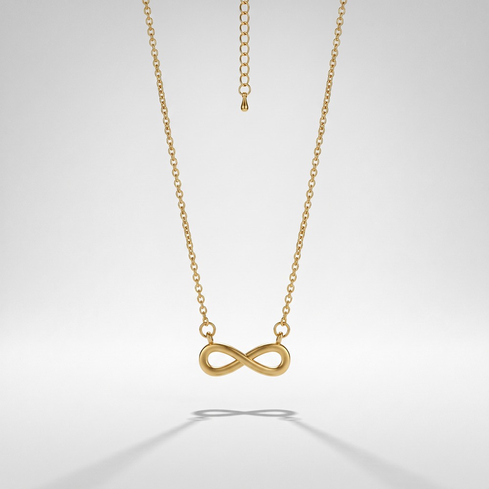 Stainless Steel Necklace Minimalist Infinity Loop Necklace - 18K Gold Plated Stainless Steel Eternal Symbol Pendant Chain