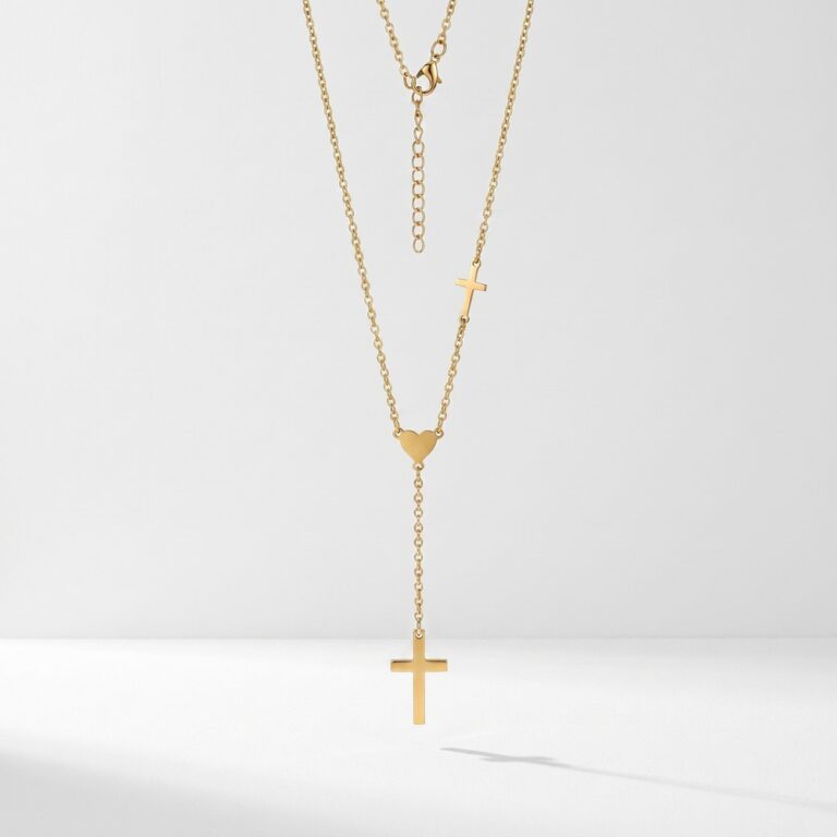 Stainless Steel Necklace Faith & Eternity Lariat Necklace