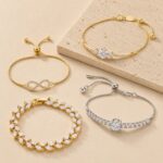 Copper Bracelet Brass Cubic Zirconia Adjustable Bracelet