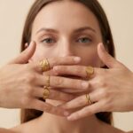 Stainless Steel Ring Set Vintage Tidal Gold Collection - 5pcs 18K Gold Plated Stainless Steel Open Rings with Hammered, Sun & Textured Details
