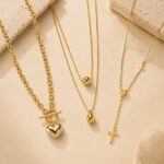 Stainless Steel Necklace Stainless Steel Heart Cross Teardrop Pendant Necklace