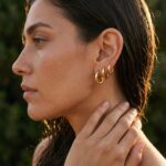 Copper Stud Earring Set Lumina Triple Hoop Earrings - 18K Gold Plated Copper Chunky Stacked Huggie Hoops