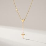 Stainless Steel Necklace Faith & Eternity Lariat Necklace