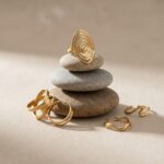 Stainless Steel Ring Set Spiral & Flow 5-Piece Gold-Plated Stainless Steel Ring Set