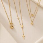 Stainless Steel Necklace Stainless Steel Heart Cross Teardrop Pendant Necklace