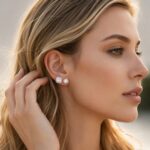 Copper Stud Earring Set Brass Halo Cubic Zirconia Stud Earrings 2 Pairs Jewelry Set