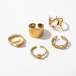 Stainless Steel Ring Set Faith & Starlight 5-Piece Gold-Plated Stainless Steel Ring Set
