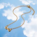 Stainless Steel Necklace Minimalist Infinity Loop Necklace - 18K Gold Plated Stainless Steel Eternal Symbol Pendant Chain