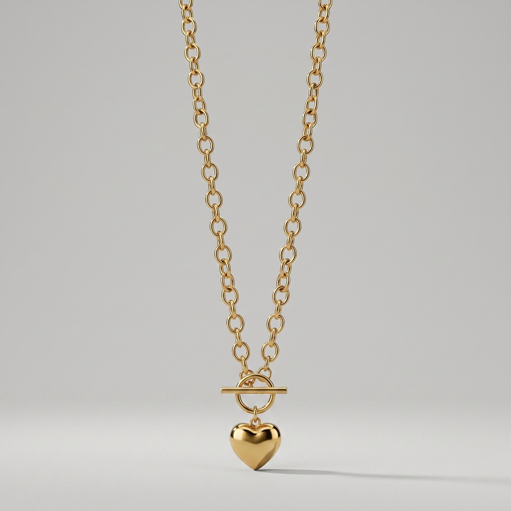 Stainless Steel Necklace Bold Love Toggle Necklace