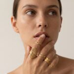 Stainless Steel Ring Set Spiral & Flow 5-Piece Gold-Plated Stainless Steel Ring Set